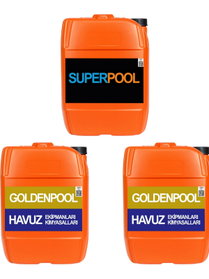 Goldenpool&Superpool 3'lü Paket 25 KG ( Sıvı Klor/Parlatıcı/Yosun Önleyici)