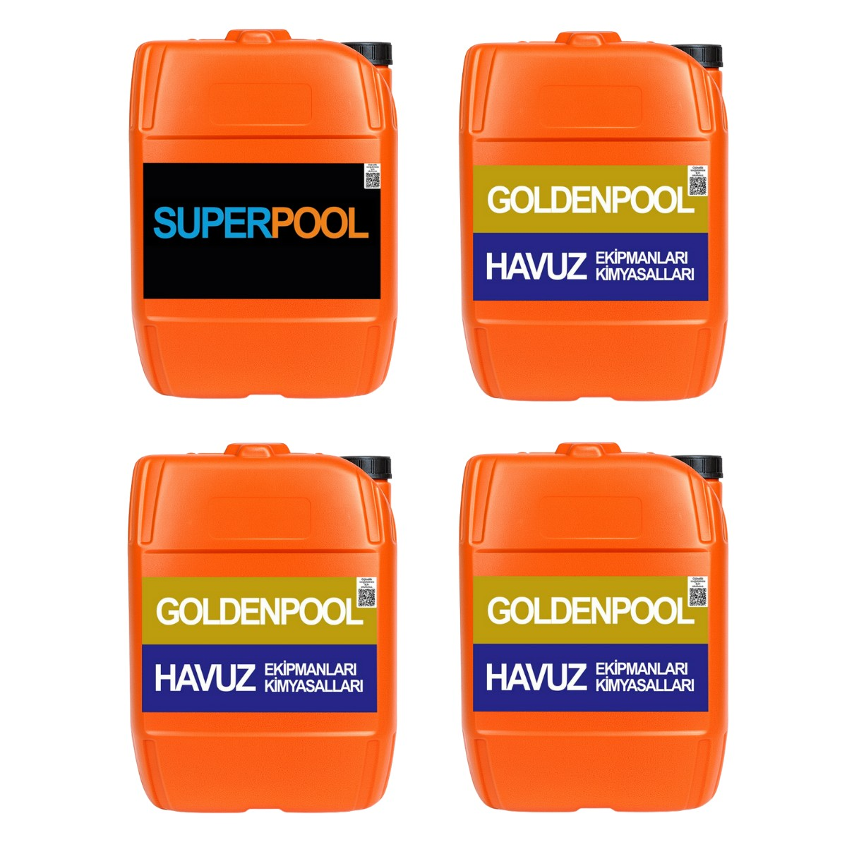 GTX-SPP-4lü Goldenpool&Superpool 4'lü Paket 25 KG ( Sıvı Klor/Parlatıcı/Çöktürücü/Yosun Önleyici)