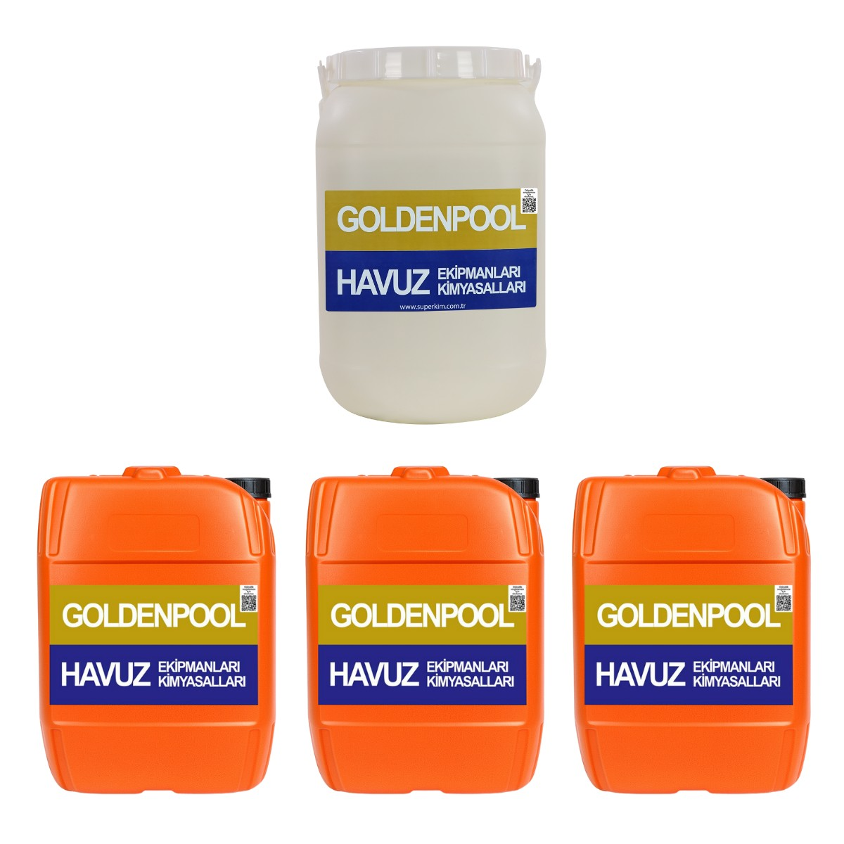 GTXSET-490 Goldenpool 4'lü Havuz Bakım Kimyasal Seti 90'lık 25 Kg