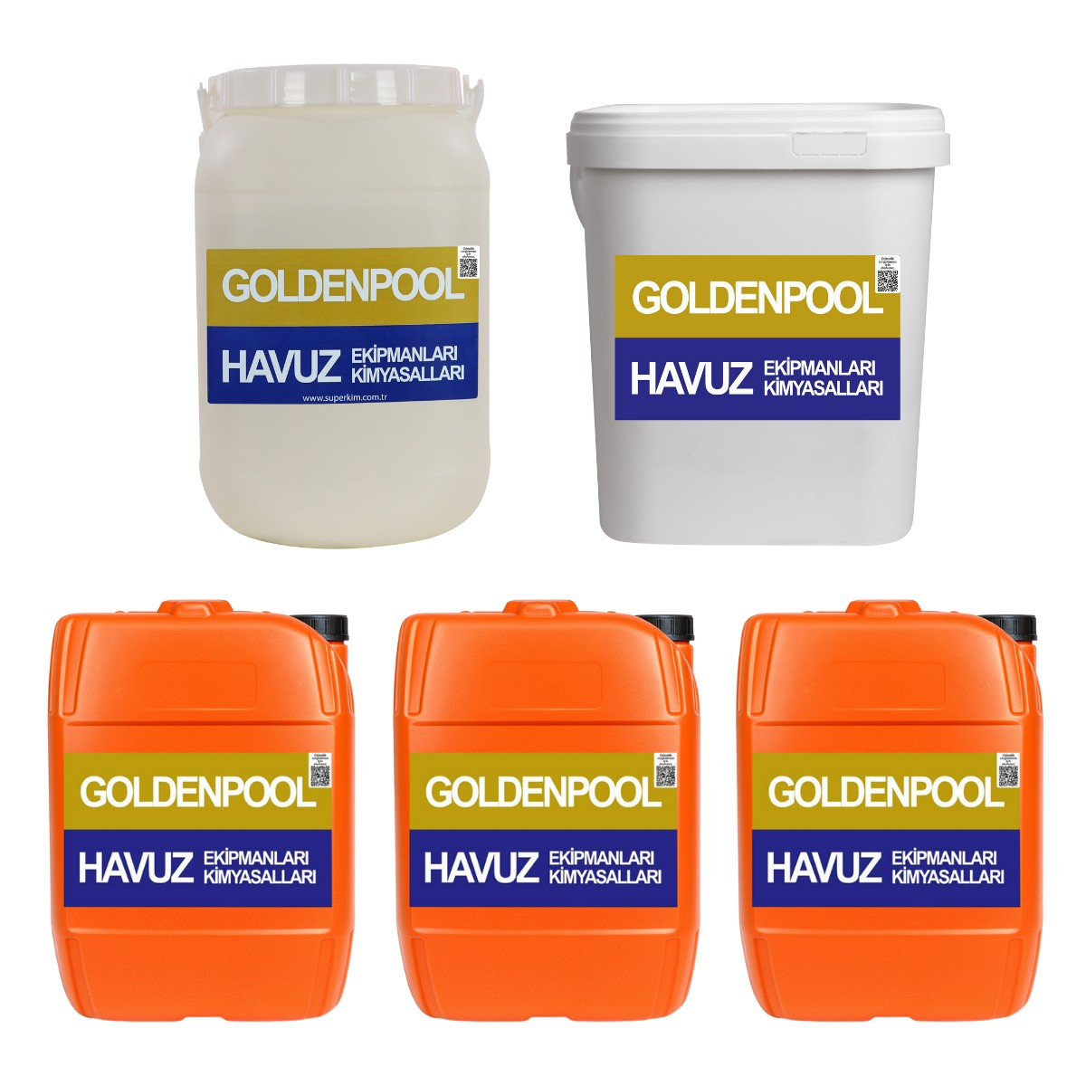 GTXSET-5 Goldenpool 5'li Havuz Bakım Kimyasal Seti 90'lık 25 Kg