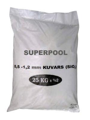 Superpool Havuz Filtre Temizleyici 0,5-1,2 mm Kuvars Kumu 25 KG