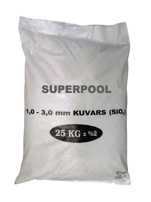 Superpool Havuz Filtre Temizleyici 1,0-3,0 mm Kuvars Kumu 25 KG
