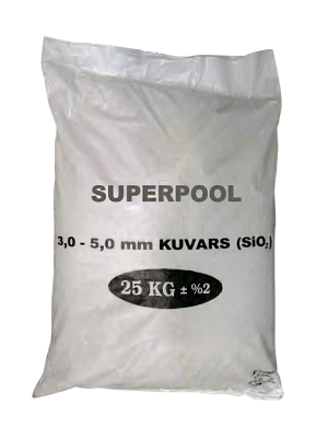 Superpool Havuz Filtre Temizleyici 3,0-5,0 mm Kuvars Kumu 25 KG