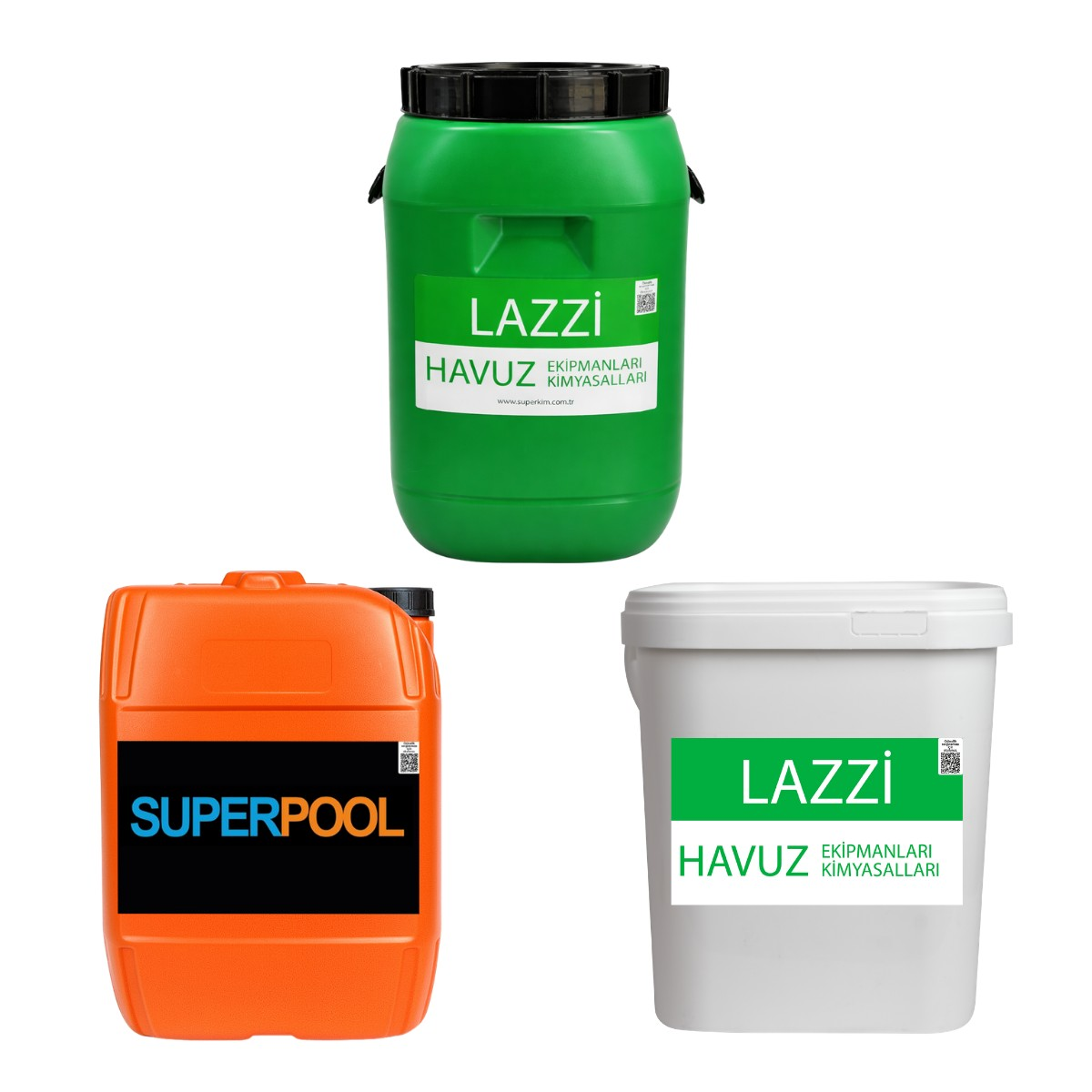LZZCHLR-MNS-LQ Lazzi Toz Klor-Lazzi Minus-Superpool Sıvı Klor 25 KG Set