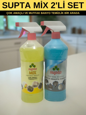 Supta Mix 2'li Set Çok Amaçlı ve Mutfak Banyo Temizlik Bir Arada